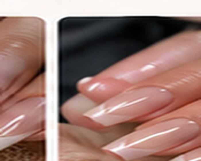Diseño de uñas brillante en tonos nude